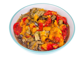 Bowl with vegetable stew