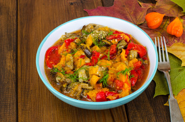 Bowl with vegetable stew