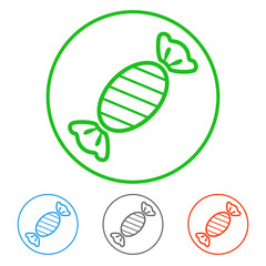 Set of candy icons. Outline. Vector.