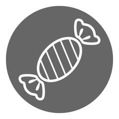 Candy in wrapper. Vector icon.