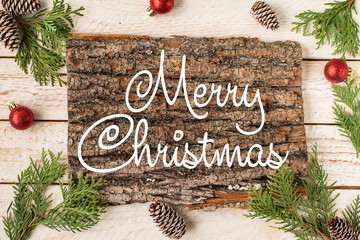 MERRY CHRISTMAS greeting card.  new year concept