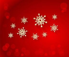 Christmas background with paper snowflakes