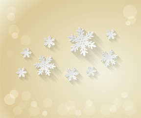 Christmas background with paper snowflakes