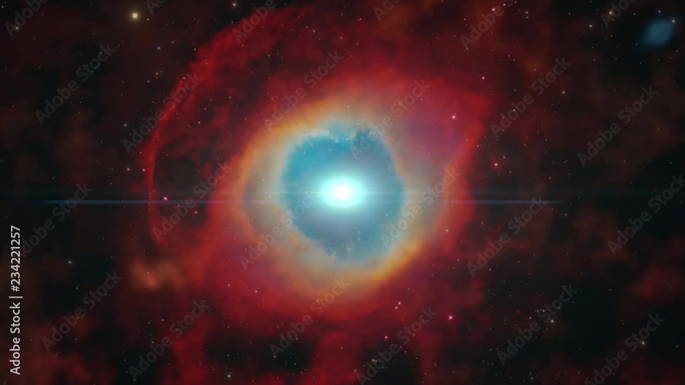 Canvas Prints zoom in through stars field to helix nebula 3d volume space background