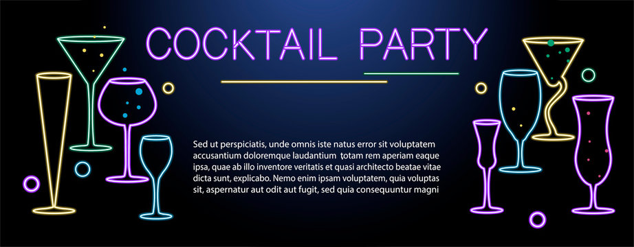 Banner template for night cocktail party