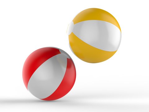 Blank Beach Ball For Branding. 3d Render Illustration.