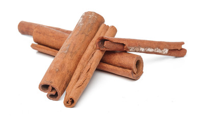 Cinnamon sticks isolated on white background