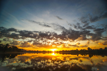 Sunrise on the lake Cambodia