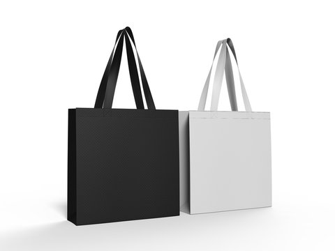 Blank Promotional Tote Bag for Branding. 3d Rendering Illustration.