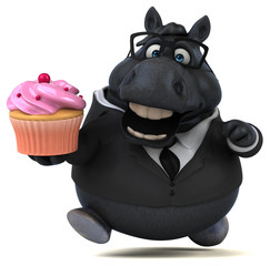 Naklejka premium Fun horse - 3D Illustration