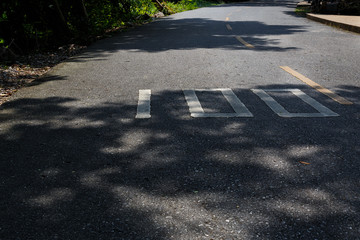 Asphalt highway with markings lines on road background