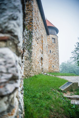 Castle in a summer fog from Karlovac city.
