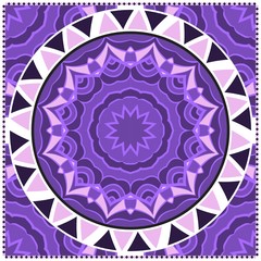 Traditional ornamental floral mandala pattern. For design of carpet, shawl, pillow, cushion. Vector illustration