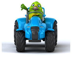 Fun green bird - 3D Illustration