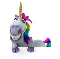 Fun unicorn - 3D Illustration © Julien Tromeur
