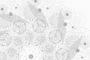 Sacred geometry symbols and elements background