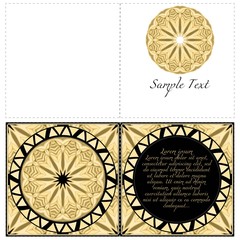 Ethnic Mandala ornament. Templates with mandalas. Vector illustration for congratulation or invitation. The front and rear side.