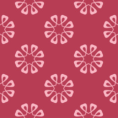 Floral seamless pattern on red background