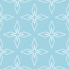 Naklejka na ściany i meble Geometric ornament. Navy blue and white seamless pattern