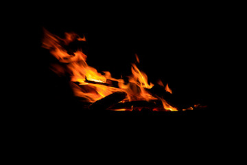 flame burning in the night