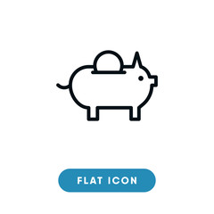 Piggy bank black friday vector icon