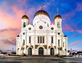 Fototapeta na wymiar Moscow, Russia - Sunset view of Cathedral of Christ the Savior