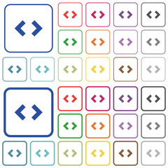 Script code outlined flat color icons