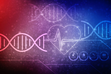 2d render of dna structure, abstract background
