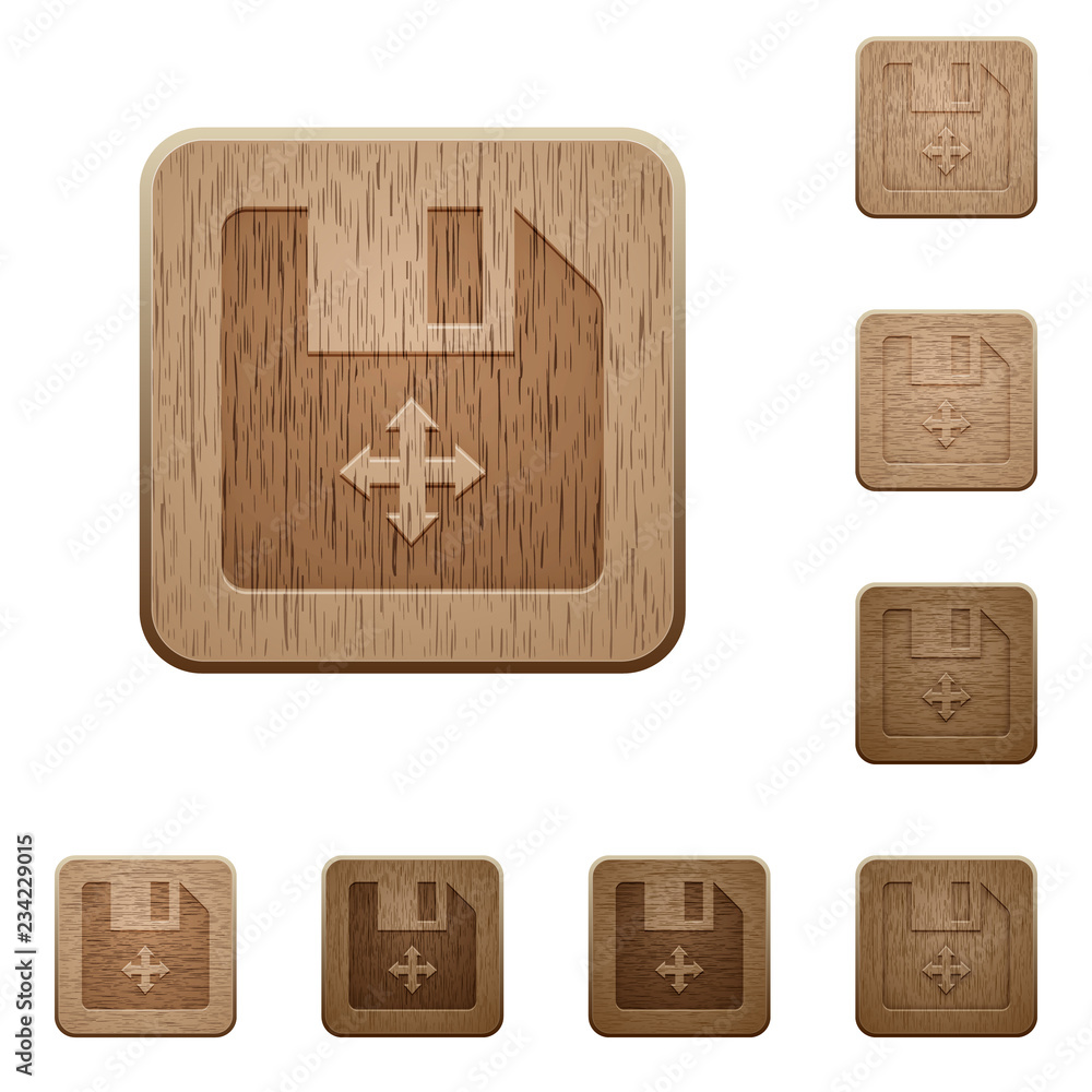 Poster move file wooden buttons