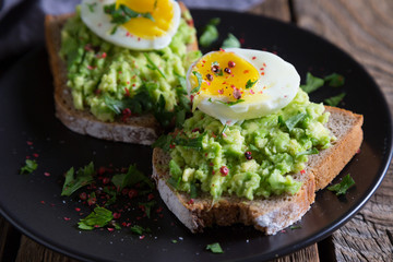 Sandwich with avocado and egg