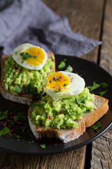 Sandwich with avocado and egg