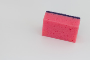 Red sponge for washing dishes