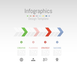 Infographic design elements for your business data with 4 options, parts, steps, timelines or processes. Vector Illustration.