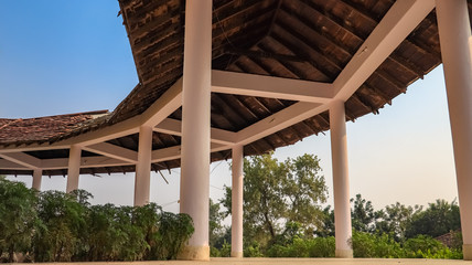 Corridor of Srilankan Monastery in Lumbini, Nepal