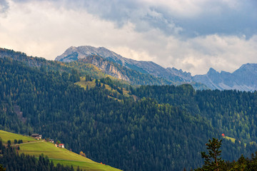 Obraz premium Colorful scenic view of majestic Dolomites mountains in Italian Alps.