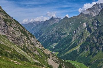 Naklejka na ściany i meble Austrian Alps. View of the valley. Tyrol