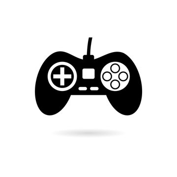 Black Video game controller or gamepad icon or logo
