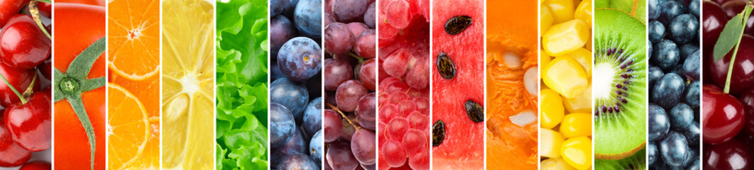 Fototapety  Tło świeżych owoców i warzyw
