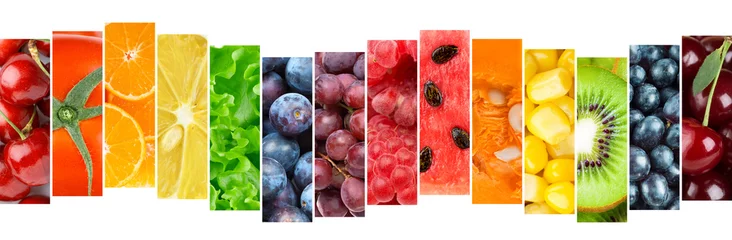 Photo sur Plexiglas Légumes frais Mélange de fruits et légumes de couleur