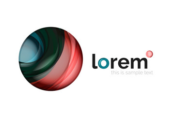 Geometric abstract business icon template, smooth shape