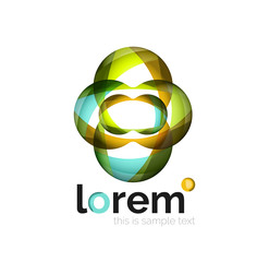 Abstract geometric design logo made of flowing elements