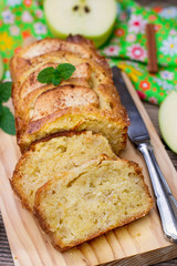 Sweet apple cake with cinnamon for dessert