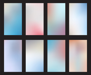 Set abstract light blur backgrounds smartphones screen mobile wallpaper