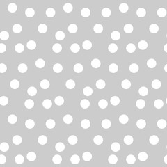 Fototapeta na wymiar Light gray background scattered dots polka seamless pattern