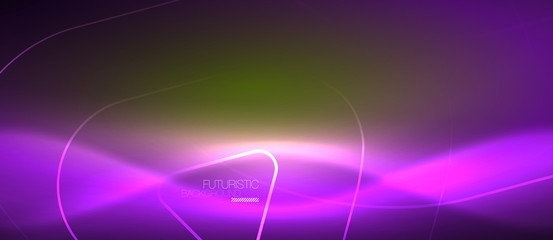 Color shiny neon lights background with abstract lines