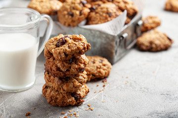 Oat cookies with cranberry and pecan