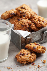 Oat cookies with cranberry and pecan
