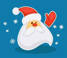 Christmas character, new year old man with beard Santa Claus