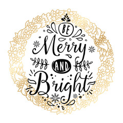 Merry Christmas typography.