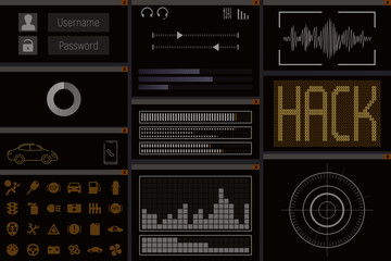 Obraz premium Car hack computer program.